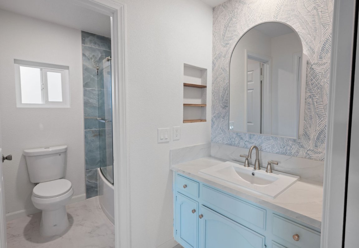 Second bathroom after full home remodel by Statera Design & Build
