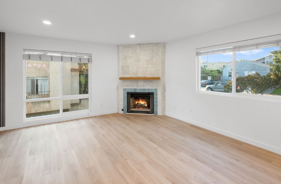After living room renovation, Pacific Beach apartment